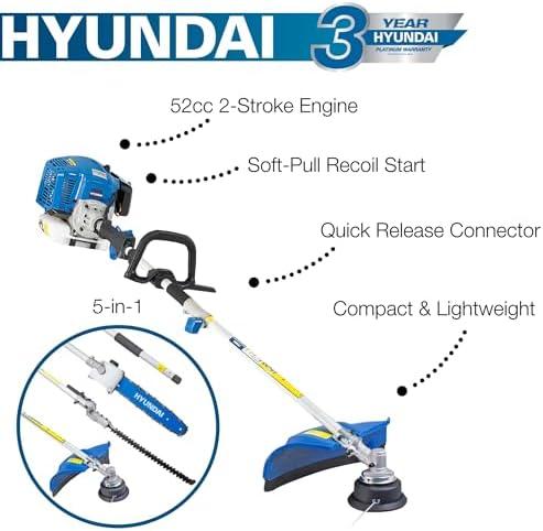 Powerful Performance: Hyundai 52cc 5-in-1 Petrol Garden Multi Tool review